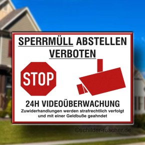 Sperrmüll abstellen verboten 400 x 300 mm 3875