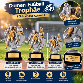 Fußball Damen Resignfiguren 39172 - H 200 mm