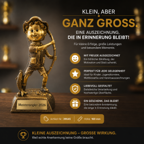 Resinfigur „Junger Angler“ mit Gravur – Angler-Auszeichnung 160 mm