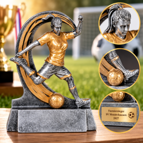 Fußball Damen Resin Figur mit Gravur