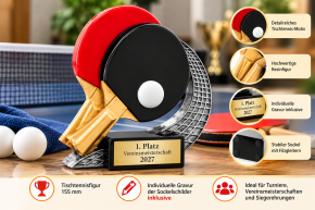 Tischtennis Resinfigur 155 mm – Ehrenpreis inkl. Gravur