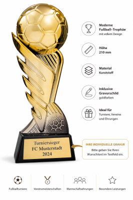 Fußball-Trophäe 210 mm mit Wunschgravur