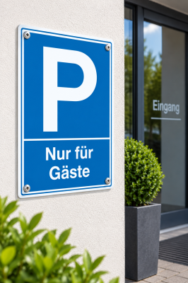 Parkplatzschild „Nur für Gäste“ | Symbol P | Kunststoff | 150 x 250 mm