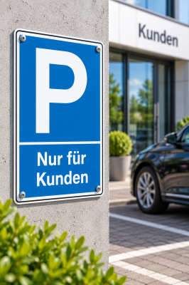 Parkplatzschild „Nur für Kunden“ | Symbol P | Kunststoff | 150 x 250 mm