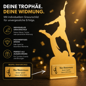 Metallständer Fußballspieler mit Gravur – individuelle Fußball-Auszeichnung