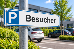 Parkplatzschild Besucher – Aluminium Dibond 520 × 110 mm