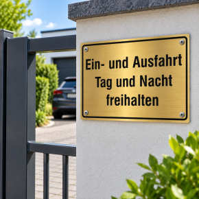 Ein- und Ausfahrt Tag und Nacht freihalten 297 x 210 mm -goldfarbig-