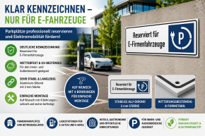 Parkplatzschild Reserviert für E-Firmenfahrzeuge 5128