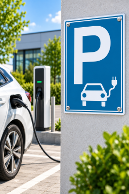 Parkplatzschild Reserviert für Elektro-Fahrzeuge / Elektroauto 5184