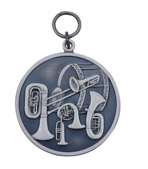 Medaille "Musik",  mit Öse & Ring Ø 39 mm, 54449-11-39 vergoldet