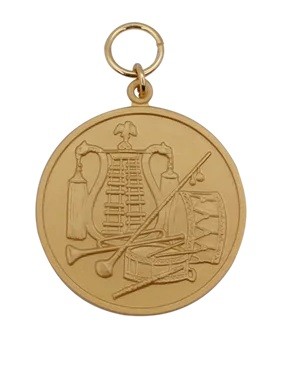 Medaille / Orden "Musik",  mit Öse & Ring Ø 39 mm, 54450-31-39 altsilber