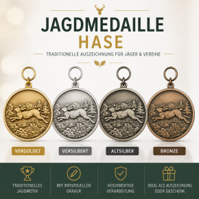 Medaille " Hase", bronze, mit Öse & Ring Ø 39 mm, 54787-41