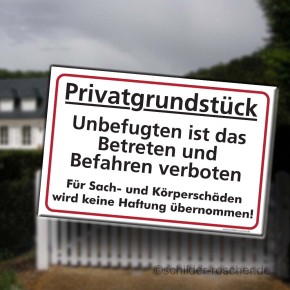Schild - Unbefugten ist das Betreten und Befahren verboten! Für Sach- und Körperschäden  wird keine Haftung übernommen! 5587 Schild - Unbefugten ist das Betreten und Befahren verboten! Für Sach- und Körperschäden  wird keine Haftung übernommen! 5587