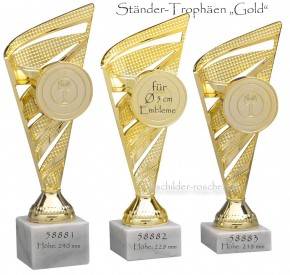 3er Pokalserie "Ständer-Trophäen" in GOLD 58880 3er Serie (gold)