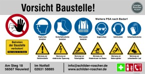 Bauzaunbanner |  Baustellenbanner mit Sicherheitszeichen | Individualisierbar