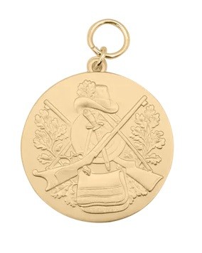 Medaille "JAGEN / JAGD",  mit Öse & Ring Ø 39 mm, 62389