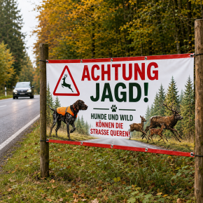 Banner Jagd | Achtung Jagd| mit Ösen