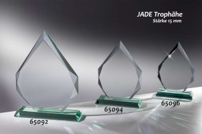 JADE-Glas Trophähe Größe: 270 mm x 205 mm / 65092