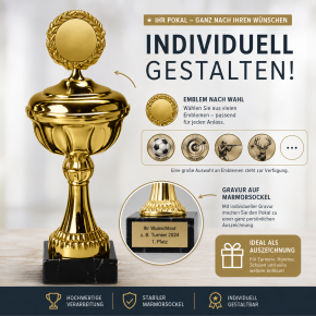 Pokal "Jamila" gold Höhe: 28,1 cm 851324