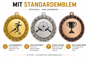 Medaillen mit Standardemblem und Halsband - alle Sportarten 9175b BRONZE