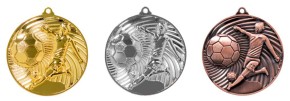 Fußball-Medaille 9186 in 3D Optik – Ø 47 mm SILBER