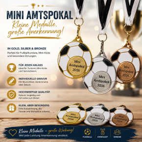 Fußball-Medaille Ø 50 mm mit Gravurronde 9318g