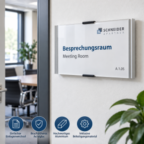 Türschild INFO SIGN DIN A5 quer – Aluminium mit Acrylglas | AL5515