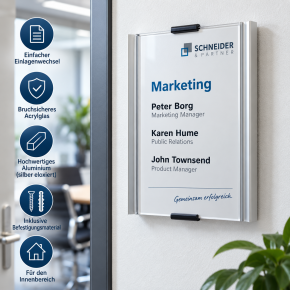 Türschild INFO SIGN DIN A5 hoch – Aluminium mit Acrylglas | AL5516