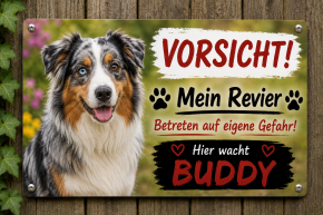Individuelles Hundeschild – mit Foto & Wunschtext | Aludibond wetterfest