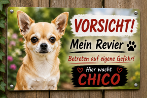 Individuelles Hundeschild – mit Foto & Wunschtext | Aludibond wetterfest