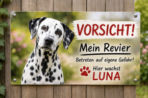 Individuelles Hundeschild – mit Foto & Wunschtext | Aludibond wetterfest