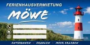 Werbebanner 200 × 100 cm – Standardmotiv | Optional individuell gestaltbar | Ferienhausvermietung