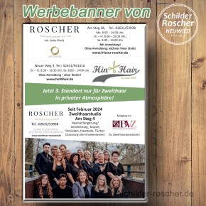 Banner / Planen individuell nach Kundenwunsch PVC-Frontlit-Banner 510 g/m² B1 / 4000 mm x 1000 mm