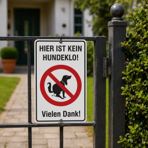 Hinweisschild "Hier ist kein Hundeklo!" Vielen Dank!