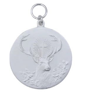 Medaille "Hirsch / Hubertushirsch",  mit Öse & Ring Ø 39 mm, 54798