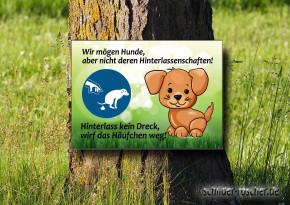 Hundekot Schild - Hinterlass kein Dreck - 4873