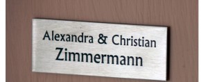 Gravurschild Edelstahl gelasert 100 x 40 mm oder 80 x 30 mm