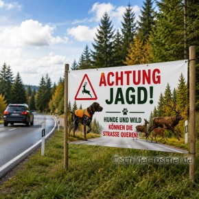Banner Jagd | Achtung Jagd| mit Ösen