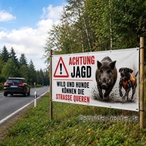 Banner Jagd | Achtung Jagd| mit Ösen