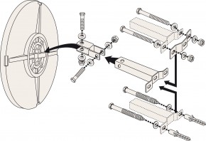 Mehrzweckspiegel Ø 400 Beobachtungsabstand ca. 5 m Spiegel mit weißem Rand Vialux®514