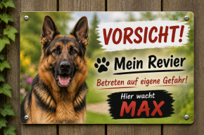 Individuelles Hundeschild – mit Foto & Wunschtext | Aludibond wetterfest