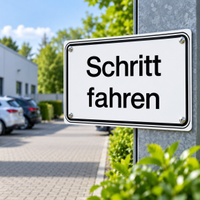 Hinweisschild „Schritt fahren“ | Aluminium-Dibond | verschiedene Größen