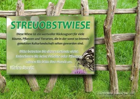 Schild Streuobstwiese Schmetterling Natur#6 420 x 297 mm Schild Streuobstwiese Schmetterling Natur#6 420 x 297 mm
