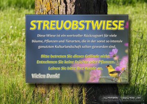Schild Streuobstwiese Vogel Natur#8 297 x 210 mm