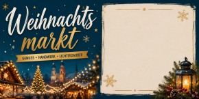 Werbebanner 200 × 100 cm – Standardmotiv | Optional individuell gestaltbar | Weihnachtsmarkt