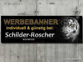 Banner / Planen individuell nach Kundenwunsch PVC-Frontlit-Banner 510 g/m² B1 / 3000 mm x 1000 mm