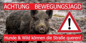Banner Jagd / Bewegungsjagd / Achtung -mit Ösen-