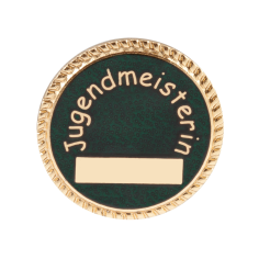 Deumer Schützenabzeichen "Jugendmeisterin" mit langer Nadel / gold-grün