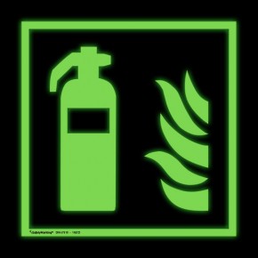 Brandschutzschild - langnachleuchtend Feuerlöscher 150 x 150 mm / Kunststoff HI 150 / 44.A5010