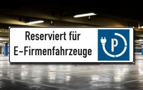 Parkplatzschild Reserviert für E-Firmenfahrzeuge 5128